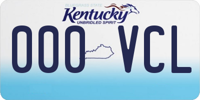 KY license plate 000VCL