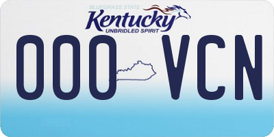 KY license plate 000VCN