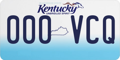 KY license plate 000VCQ