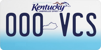 KY license plate 000VCS