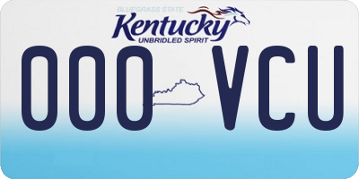 KY license plate 000VCU