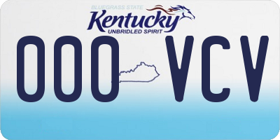 KY license plate 000VCV