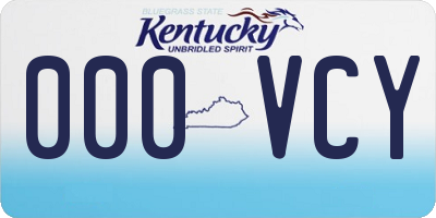 KY license plate 000VCY