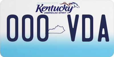 KY license plate 000VDA