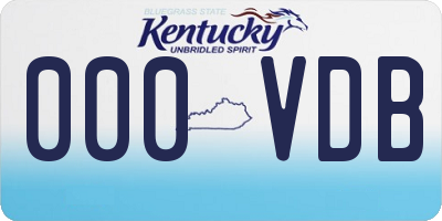 KY license plate 000VDB