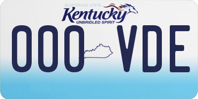 KY license plate 000VDE