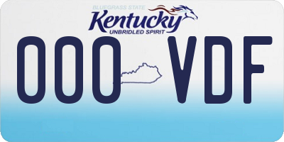 KY license plate 000VDF