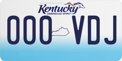 KY license plate 000VDJ