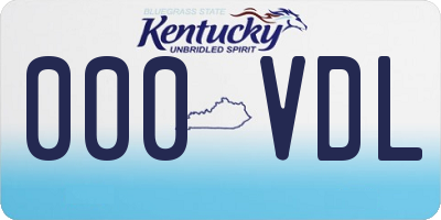 KY license plate 000VDL
