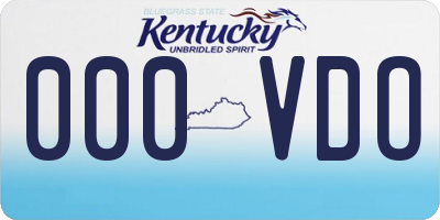 KY license plate 000VDO