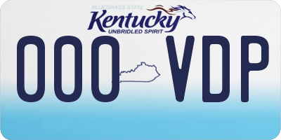 KY license plate 000VDP
