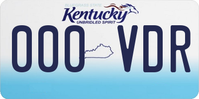 KY license plate 000VDR