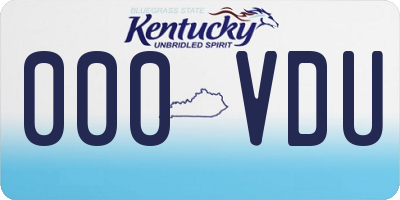 KY license plate 000VDU