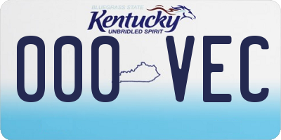 KY license plate 000VEC