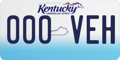 KY license plate 000VEH