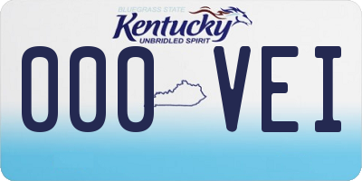 KY license plate 000VEI