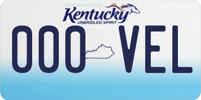 KY license plate 000VEL