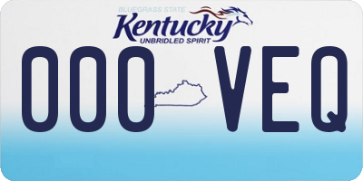 KY license plate 000VEQ