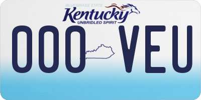 KY license plate 000VEU