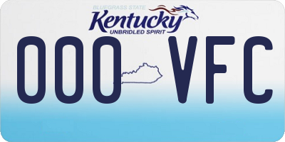 KY license plate 000VFC