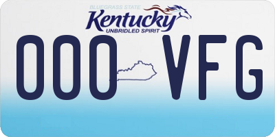 KY license plate 000VFG