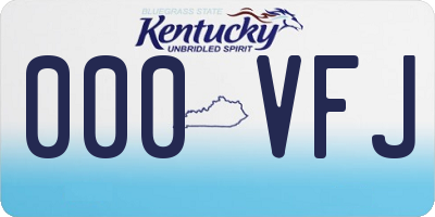 KY license plate 000VFJ
