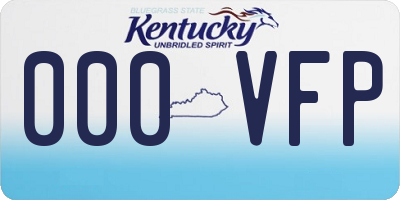 KY license plate 000VFP