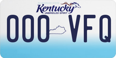 KY license plate 000VFQ