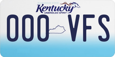 KY license plate 000VFS