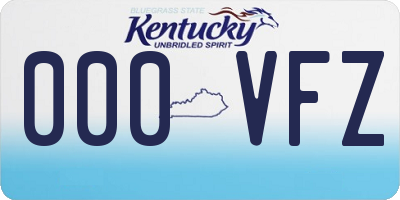 KY license plate 000VFZ