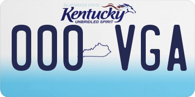 KY license plate 000VGA
