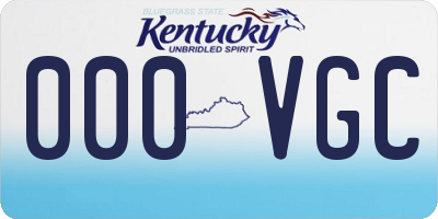KY license plate 000VGC