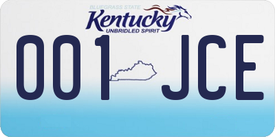 KY license plate 001JCE