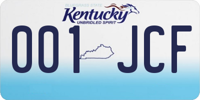 KY license plate 001JCF