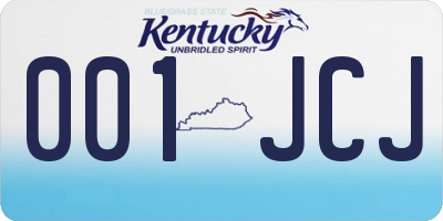 KY license plate 001JCJ