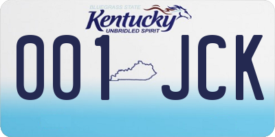 KY license plate 001JCK