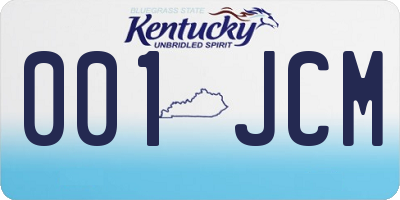 KY license plate 001JCM