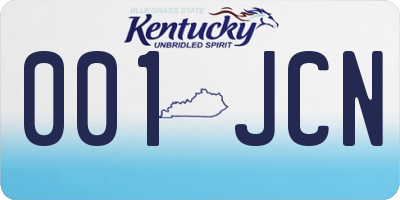 KY license plate 001JCN