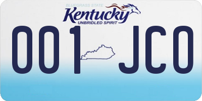 KY license plate 001JCO