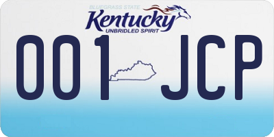 KY license plate 001JCP