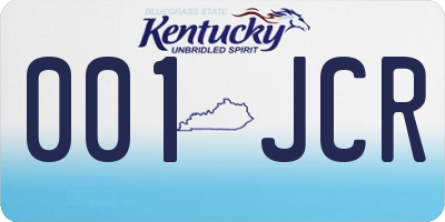KY license plate 001JCR