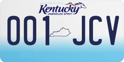 KY license plate 001JCV