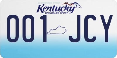 KY license plate 001JCY