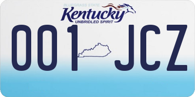 KY license plate 001JCZ