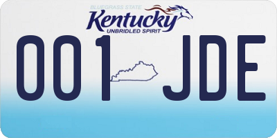 KY license plate 001JDE