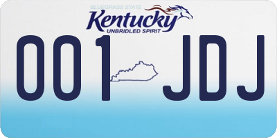 KY license plate 001JDJ