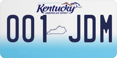 KY license plate 001JDM