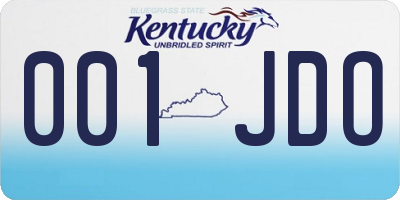 KY license plate 001JDO
