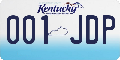 KY license plate 001JDP