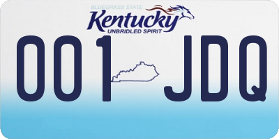 KY license plate 001JDQ